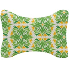 Green Pattern Retro Wallpaper Seat Head Rest Cushion by Bajindul