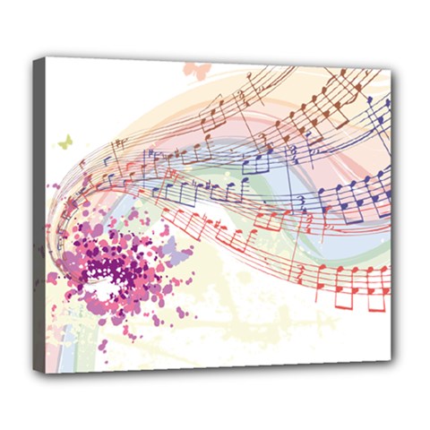 Music Notes Abstract Deluxe Canvas 24  X 20  (stretched) by Bajindul
