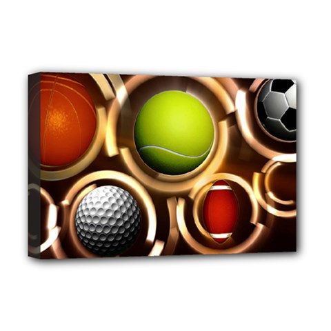 Sport Ball Tennis Golf Football Deluxe Canvas 18  X 12  (stretched) by Bajindul