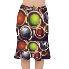 Sport Ball Tennis Golf Football Mermaid Skirt by Bajindul