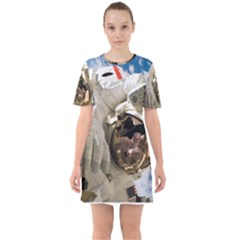 Astronaut Space Shuttle Discovery Sixties Short Sleeve Mini Dress by Pakrebo