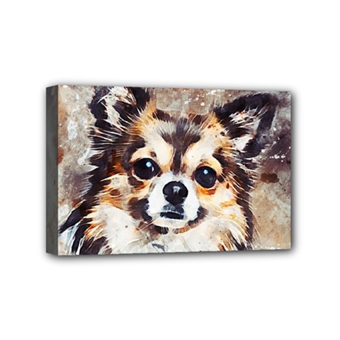 Chihuahua Dog Cute Pets Small Mini Canvas 6  X 4  (stretched) by Pakrebo