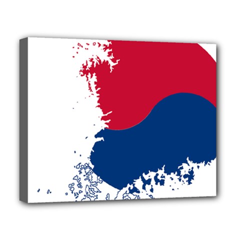 Flag Map Of South Korea Deluxe Canvas 20  X 16  (stretched) by abbeyz71