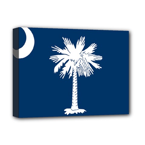 South Carolina State Flag Deluxe Canvas 16  X 12  (stretched)  by abbeyz71