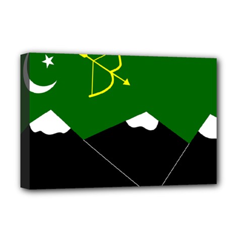 Flag Of Hunza  Deluxe Canvas 18  X 12  (stretched) by abbeyz71