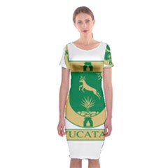 Flag Of State Of Yucatán Classic Short Sleeve Midi Dress by abbeyz71