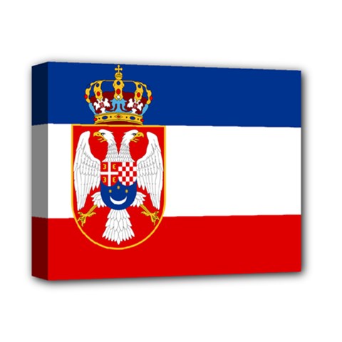 Naval Ensign Of Kingdom Of Yugoslavia, 1932-1939 Deluxe Canvas 14  X 11  (stretched) by abbeyz71