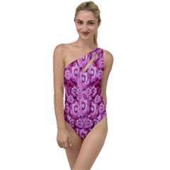 Happy Florals  Giving  Peace Ornate To One Side Swimsuit by pepitasart