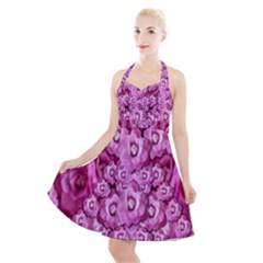 Happy Florals  Giving  Peace Ornate Halter Party Swing Dress  by pepitasart
