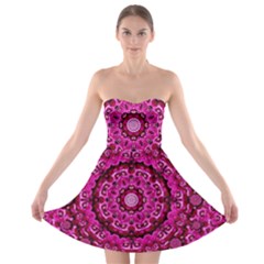 Happy Florals  Giving  Peace And Great Feelings Strapless Bra Top Dress by pepitasart