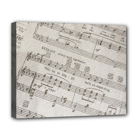 Sheet Music Paper Notes Antique Deluxe Canvas 20  X 16  (stretched) by Pakrebo