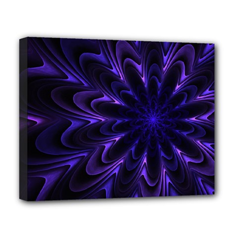 Fractal Blue Mandala Digital Deluxe Canvas 20  X 16  (stretched) by Pakrebo