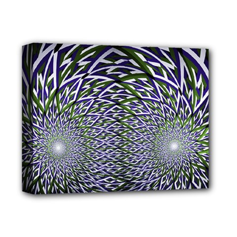 Fractal Blue Green Mirror Flowers Deluxe Canvas 14  X 11  (stretched) by Pakrebo