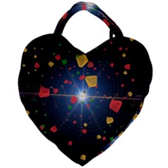 Technology Background Pattern Giant Heart Shaped Tote by Pakrebo