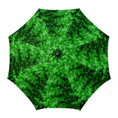 Green Abstract Fractal Background Golf Umbrellas by Pakrebo