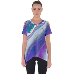 Color Acrylic Paint Art Painting Cut Out Side Drop Tee by Pakrebo