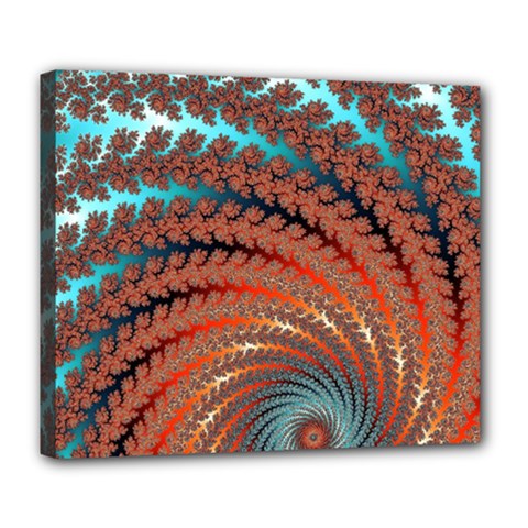 Fractal Spiral Abstract Design Deluxe Canvas 24  X 20  (stretched) by Pakrebo