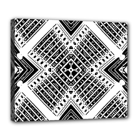 Pattern Tile Repeating Geometric Deluxe Canvas 24  X 20  (stretched) by Pakrebo