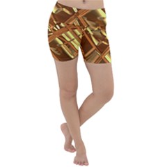 Gold Background Lightweight Velour Yoga Shorts by Alisyart