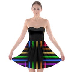 Neon Light Abstract Pattern Strapless Bra Top Dress by Mariart