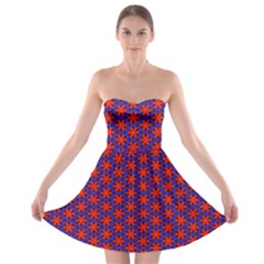 Blue Pattern Texture Strapless Bra Top Dress by HermanTelo