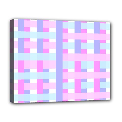 Gingham Nurserybaby Deluxe Canvas 20  X 16  (stretched) by HermanTelo