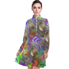 Rainbow Plasma Neon Long Sleeve Chiffon Shirt Dress by HermanTelo