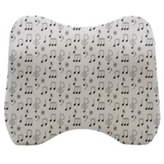 Music Notes Background Velour Head Support Cushion by Bajindul