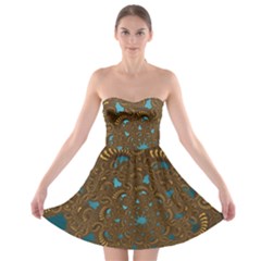 Fractal Abstract Strapless Bra Top Dress by Bajindul