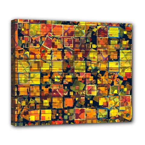 Color Abstract Artifact Pixel Deluxe Canvas 24  X 20  (stretched) by Pakrebo