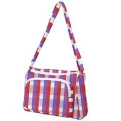 Gingham Pattern Line Front Pocket Crossbody Bag by HermanTelo