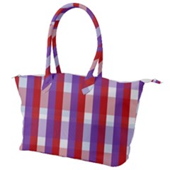 Gingham Pattern Line Canvas Shoulder Bag by HermanTelo