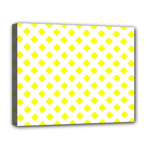 Yellow White Deluxe Canvas 20  X 16  (stretched) by HermanTelo