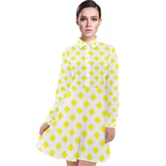 Yellow White Long Sleeve Chiffon Shirt Dress by HermanTelo