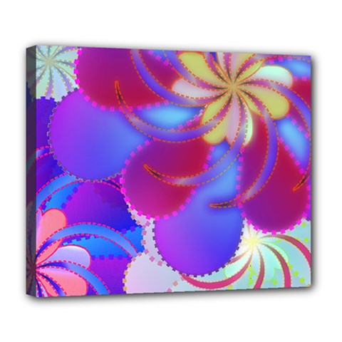 Colorful Abstract Design Pattern Deluxe Canvas 24  X 20  (stretched) by Pakrebo