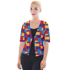Lego Background Game Cropped Button Cardigan by Mariart