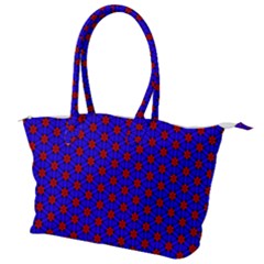 Blue Pattern Red Texture Canvas Shoulder Bag by Mariart