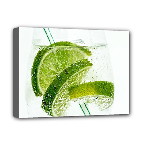 Lime Club Soda Drink Cocktail Deluxe Canvas 16  X 12  (stretched)  by Pakrebo