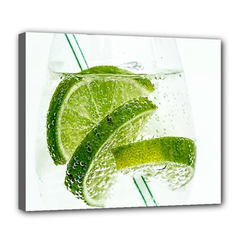 Lime Club Soda Drink Cocktail Deluxe Canvas 24  X 20  (stretched) by Pakrebo