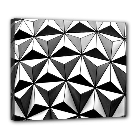 Black And White Diamond Shape Wallpaper Deluxe Canvas 24  X 20  (stretched) by Pakrebo