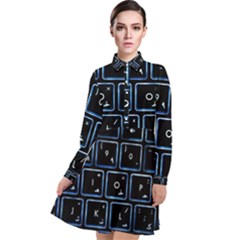 Contemporary Electronics Graphic Modern Long Sleeve Chiffon Shirt Dress by Pakrebo