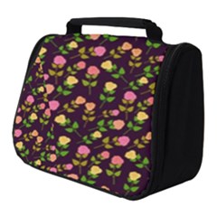 Flowers Roses Brown Full Print Travel Pouch (small) by Bajindul