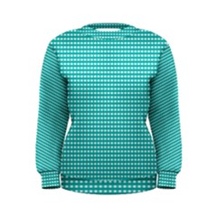 Gingham Plaid Fabric Pattern Green Women s Sweatshirt by HermanTelo