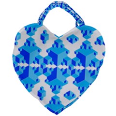 Cubes Abstract Wallpapers Giant Heart Shaped Tote by HermanTelo