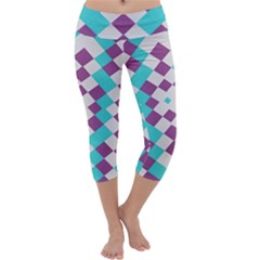 Texture Violet Capri Yoga Leggings by Alisyart