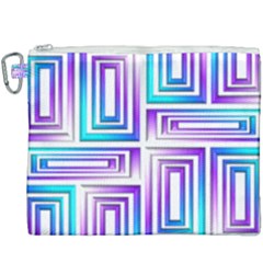 Geometric Metallic Aqua Purple Canvas Cosmetic Bag (xxxl) by HermanTelo