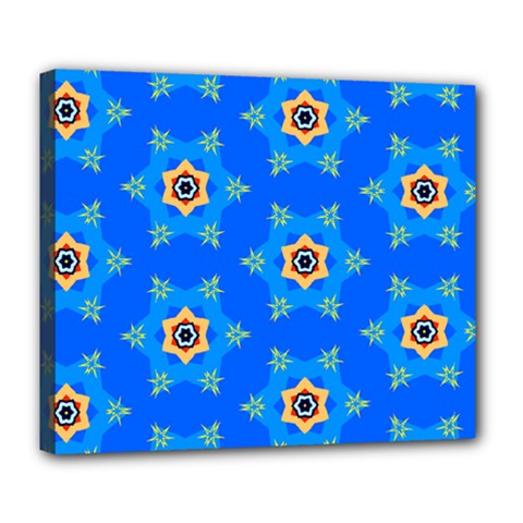 Pattern Backgrounds Blue Star Deluxe Canvas 24  X 20  (stretched) by HermanTelo