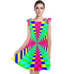 Maze Rainbow Vortex Tie Up Tunic Dress by HermanTelo