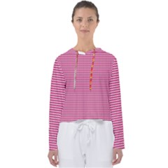 Gingham Plaid Fabric Pattern Pink Women s Slouchy Sweat by HermanTelo