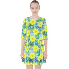 Narcissus Yellow Flowers Winter Pocket Dress by HermanTelo